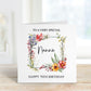 Personalised Friend Birthday Card, Floral Frame Birthday Card For Her, Any Age Card 30, 40, 50, 60, 70, 80, 90