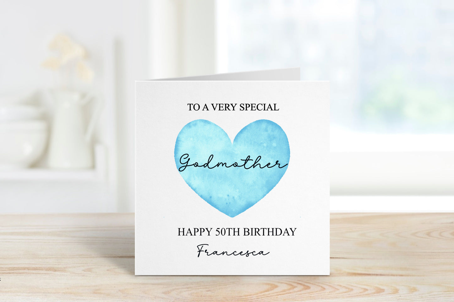 Personalised Godmother Birthday Card, Personalised Birthday Card For Her, Any Age Birthday Card, 18, 21, 30, 40