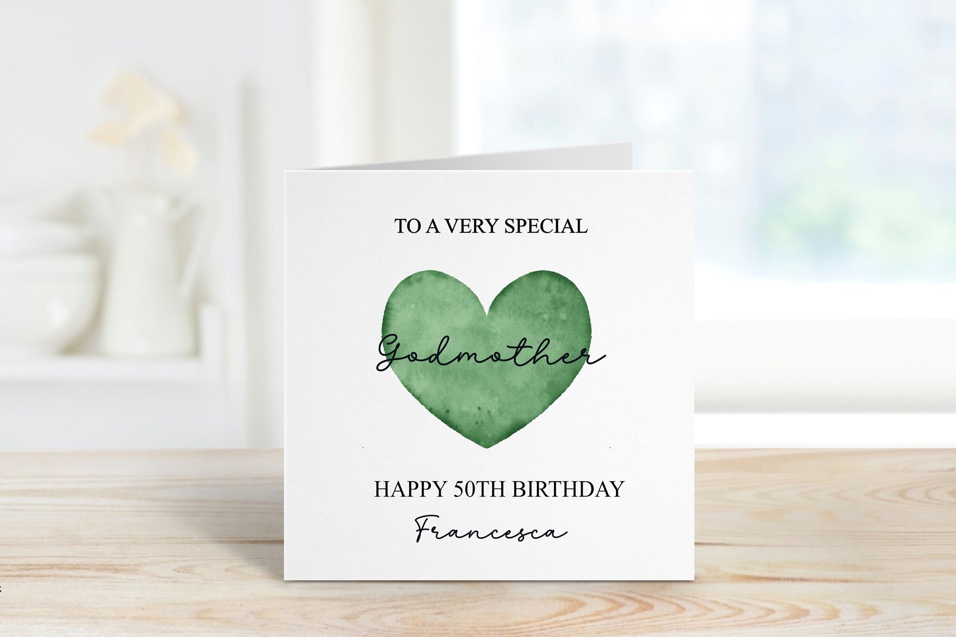 Personalised Godmother Birthday Card, Personalised Birthday Card For Her, Any Age Birthday Card, 18, 21, 30, 40
