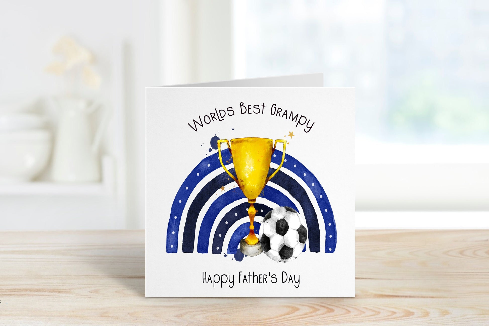 Bampi Father's Day Card, Grampy Fathers Day Card, Daddy Football Card, Bampy Birthday Card, Worlds Best Daddy, Uncle, Personalised Card