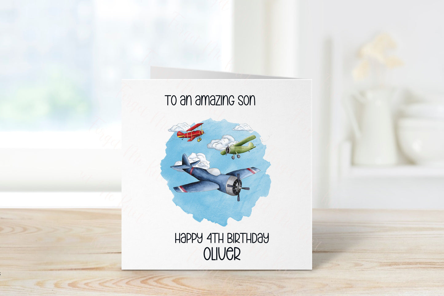 Personalised Great Grandson Birthday Card, Plane Theme Birthday Card, Any Age, 1st, 2nd, 3rd, 4th, 5th, 6th, 7th, 8th, 9th Birthday Card