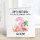 Personalised Daughter Birthday Card, Dino Theme Birthday Card, Any Age, 1st, 2nd, 3rd, 4th, 5th, 6th Birthday Card For Daughter
