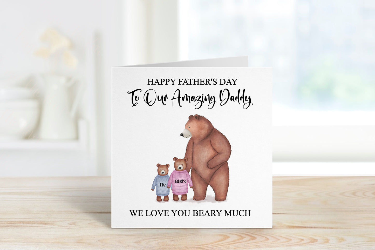 Daddy Bear Father's Day Card, Bear Father's Day Card, Personalised Father's Day Card, Daddy And Baby Bear Card For Him