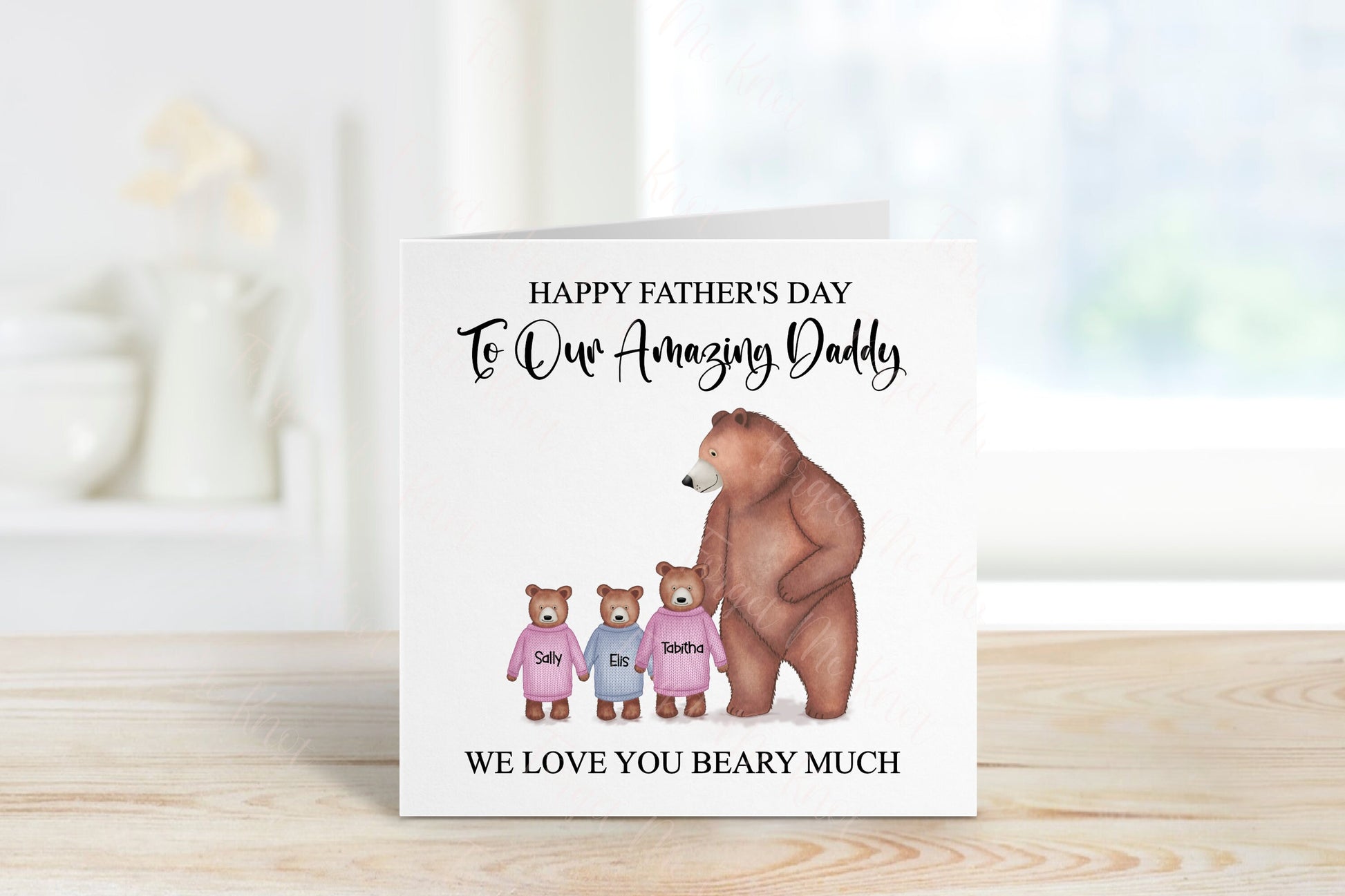 Daddy Bear Father's Day Card, Bear Father's Day Card, Personalised Father's Day Card, Daddy And Baby Bear Card For Him
