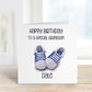 Personalised Godson Birthday, Trainer Design Birthday Card, Any Age, 1st, 2nd, 3rd, 4th, 5th, 6th Godson Birthday Card
