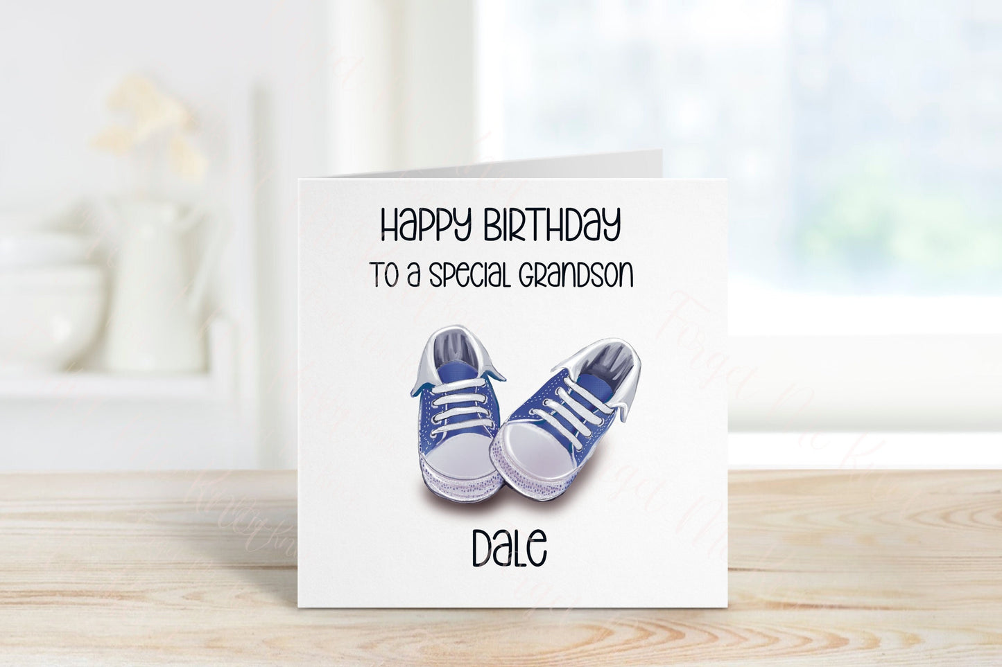 Personalised Godson Birthday, Trainer Design Birthday Card, Any Age, 1st, 2nd, 3rd, 4th, 5th, 6th Godson Birthday Card