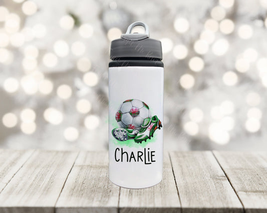 Wales Football Water Bottle, Personalised Water Bottle, Water Bottle With Straw, Drinks Bottle For Kids, School Bottle, Welsh Football