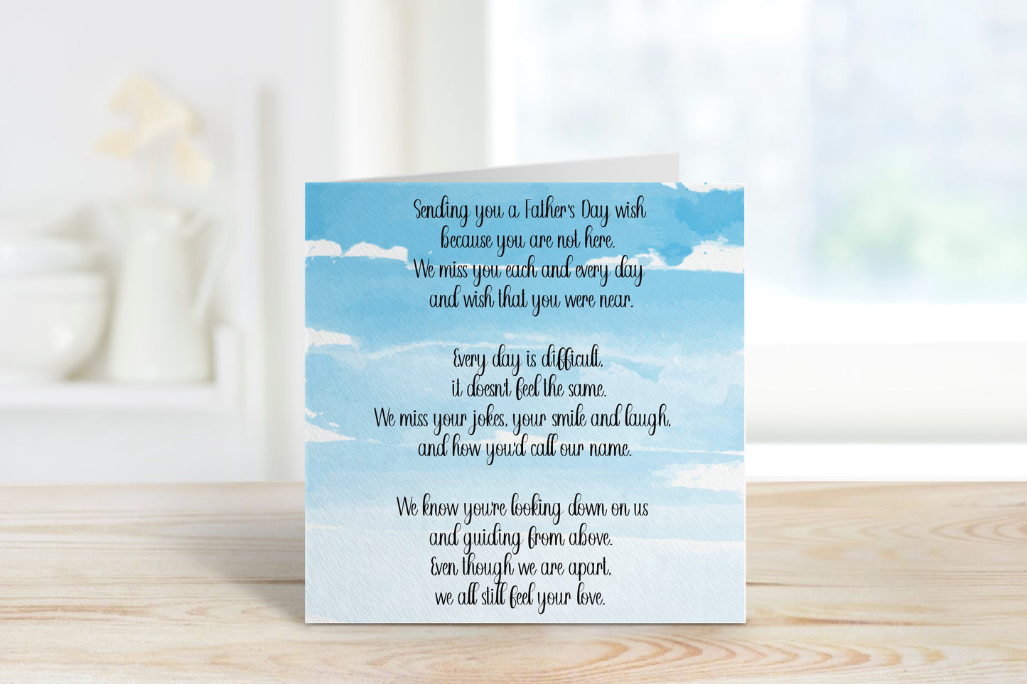 Daddy In Heaven Fathers Day Card, Personalised Fathers Day Card For Dad, Father's Day Card For Father In Heaven