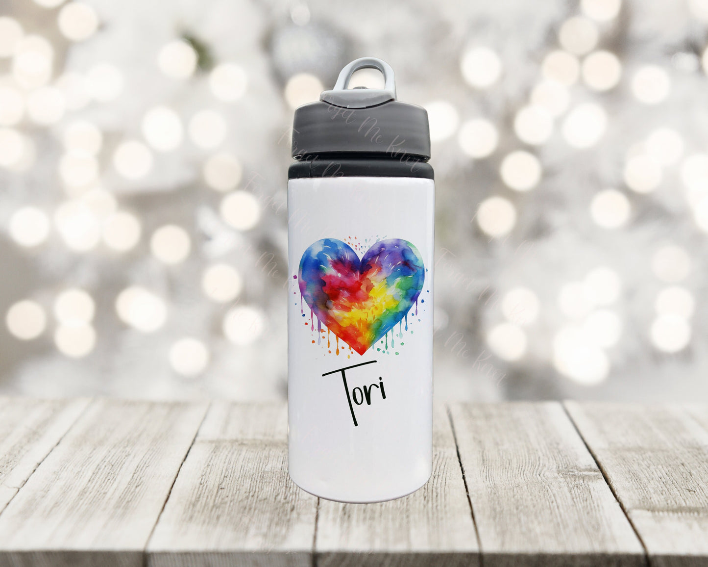 Personalised Rainbow Water Bottle, Pride Rainbow Water Bottle, LGBTQ Pride Rainbow Drinks Bottle