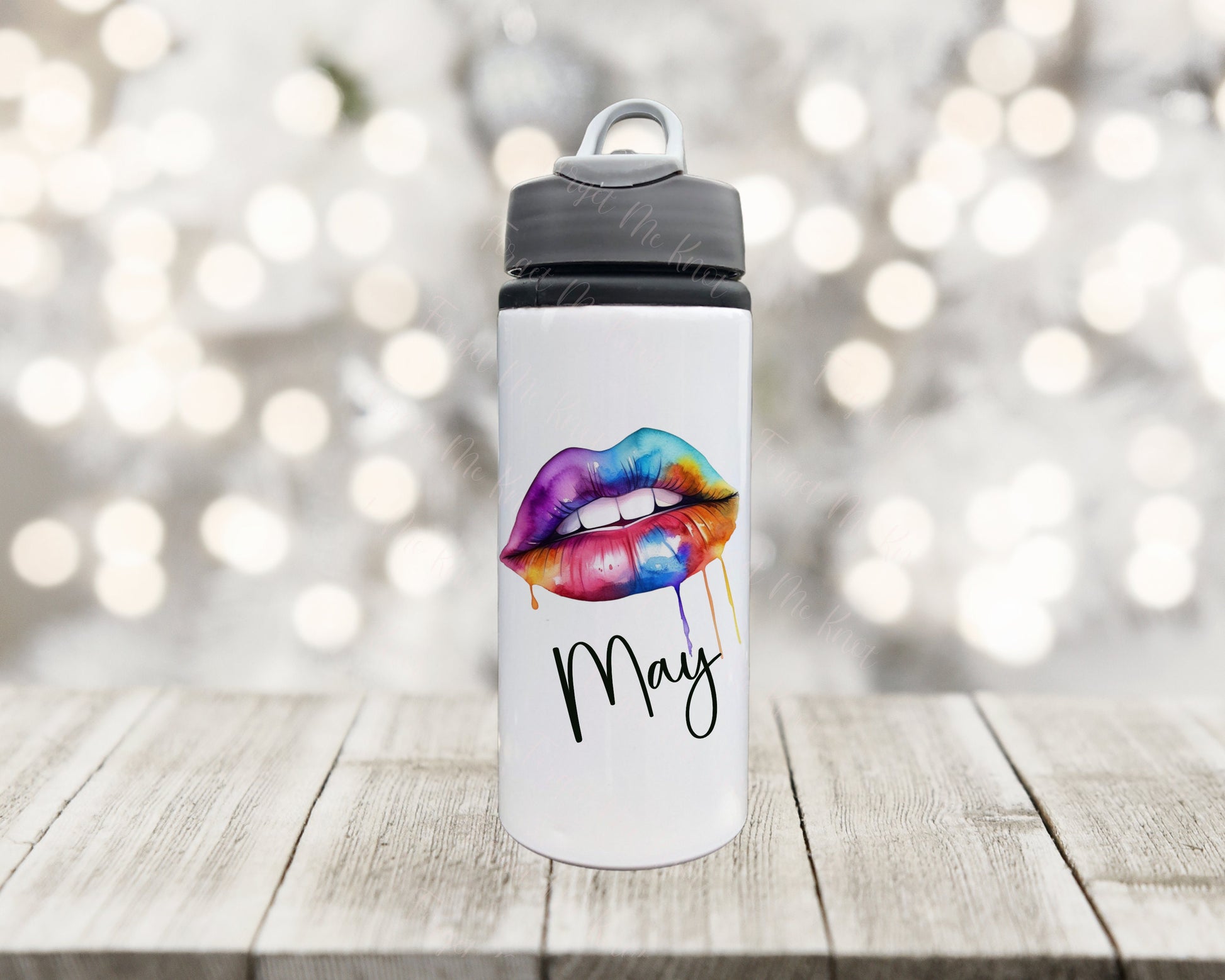 Personalised Rainbow Butterly Water Bottle, Pride Rainbow Water Bottle, LGBTQ Pride Rainbow Drinks Bottle
