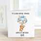 Personalised Great Nephew Birthday Card, Bear And Balloons Card, Any Age, 1st, 2nd, 3rd, 4th, Great Nephew 1st Birthday Card