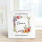 Personalised Godmother Birthday Card, Floral Frame Birthday Card For Her