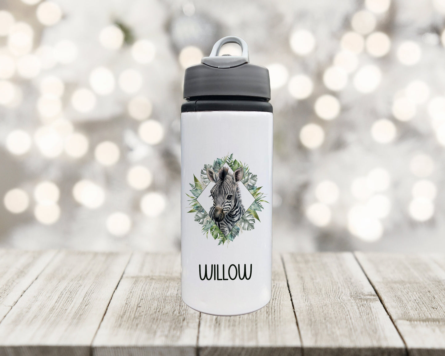 Personalised Water Bottle, Water Bottle, Drinks Bottle, Zebra Drinks Bottle