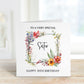 Personalised Sister Birthday Card, Floral Frame Birthday Card For Her, Any Age Card 30, 40, 50, 60, 70, 80, 90