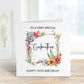 Personalised Friend Birthday Card, Floral Frame Birthday Card For Her, Any Age Card 30, 40, 50, 60, 70, 80, 90