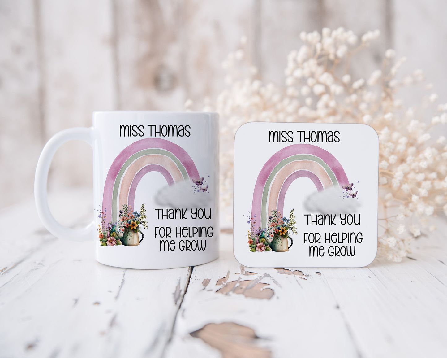 Personalised Teacher Gifts, Personalised Teacher Mug, Gift For Teacher, Thank you Teacher Gift, Rainbow Teacher Gift