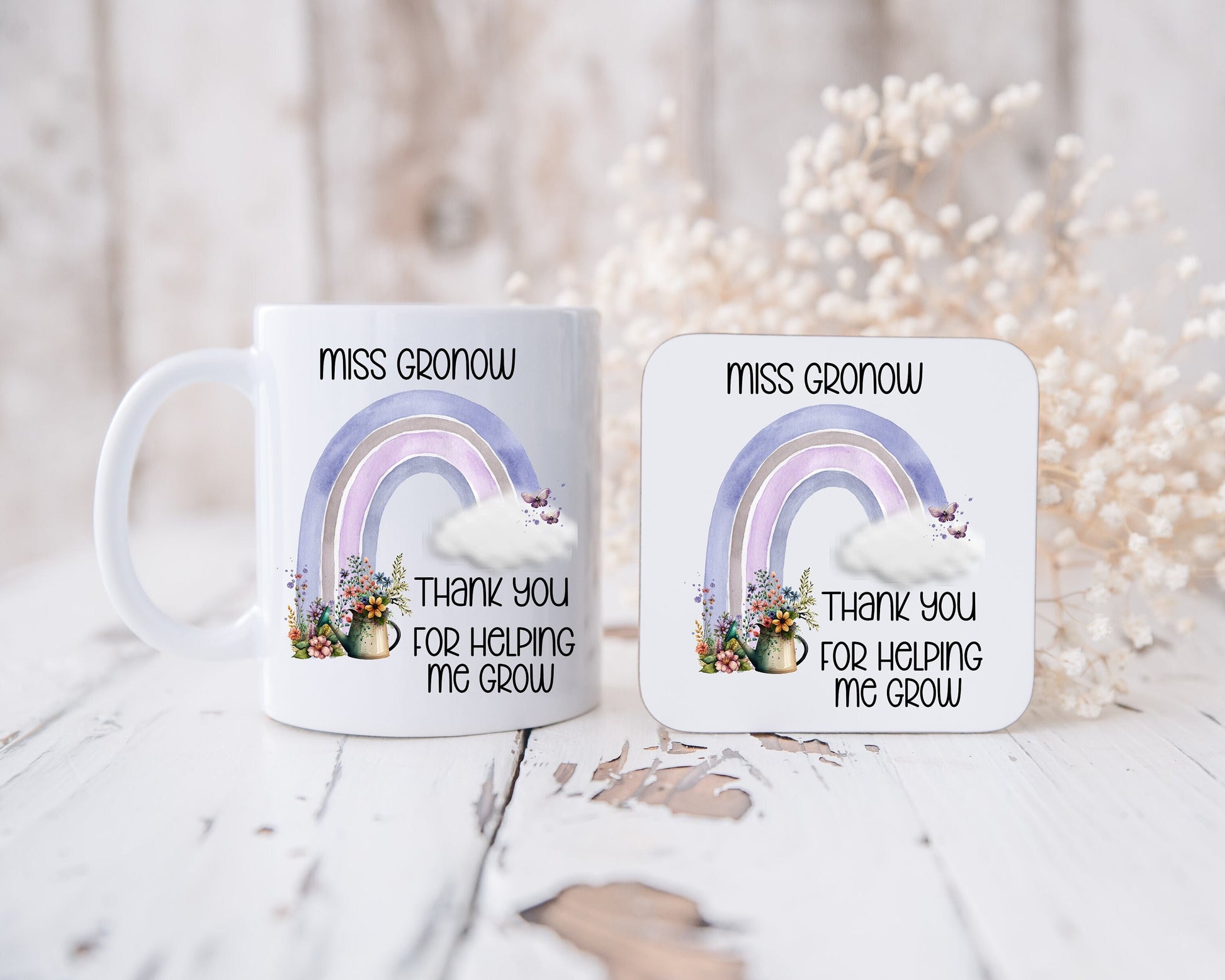 Personalised Teacher Gifts, Personalised Teacher Mug, Gift For Teacher, Thank you Teacher Gift, Rainbow Teacher Gift