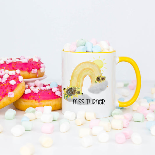 Personalised Teacher Gifts, Personalised Teacher Mug, Gift For Teacher, Thank you Teacher Gift, Rainbow Teacher Gift