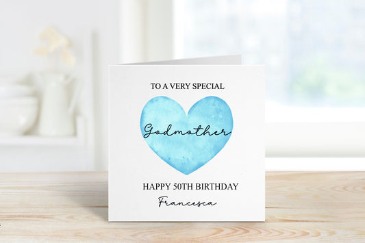 Personalised Godmother Birthday Card, Personalised Birthday Card For Her, Any Age Birthday Card, 18, 21, 30, 40
