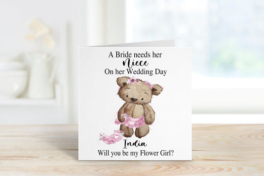 Will You Be My Flower Girl Proposal Card, Will You Be My Flower Girl?, Personalised Niece Flower Girl Proposal.