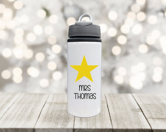 Personalised Teacher Gifts, Personalised Water Bottle, Water Bottle Gift For Teacher, Drinks Bottle, Star Design Drinks Bottle