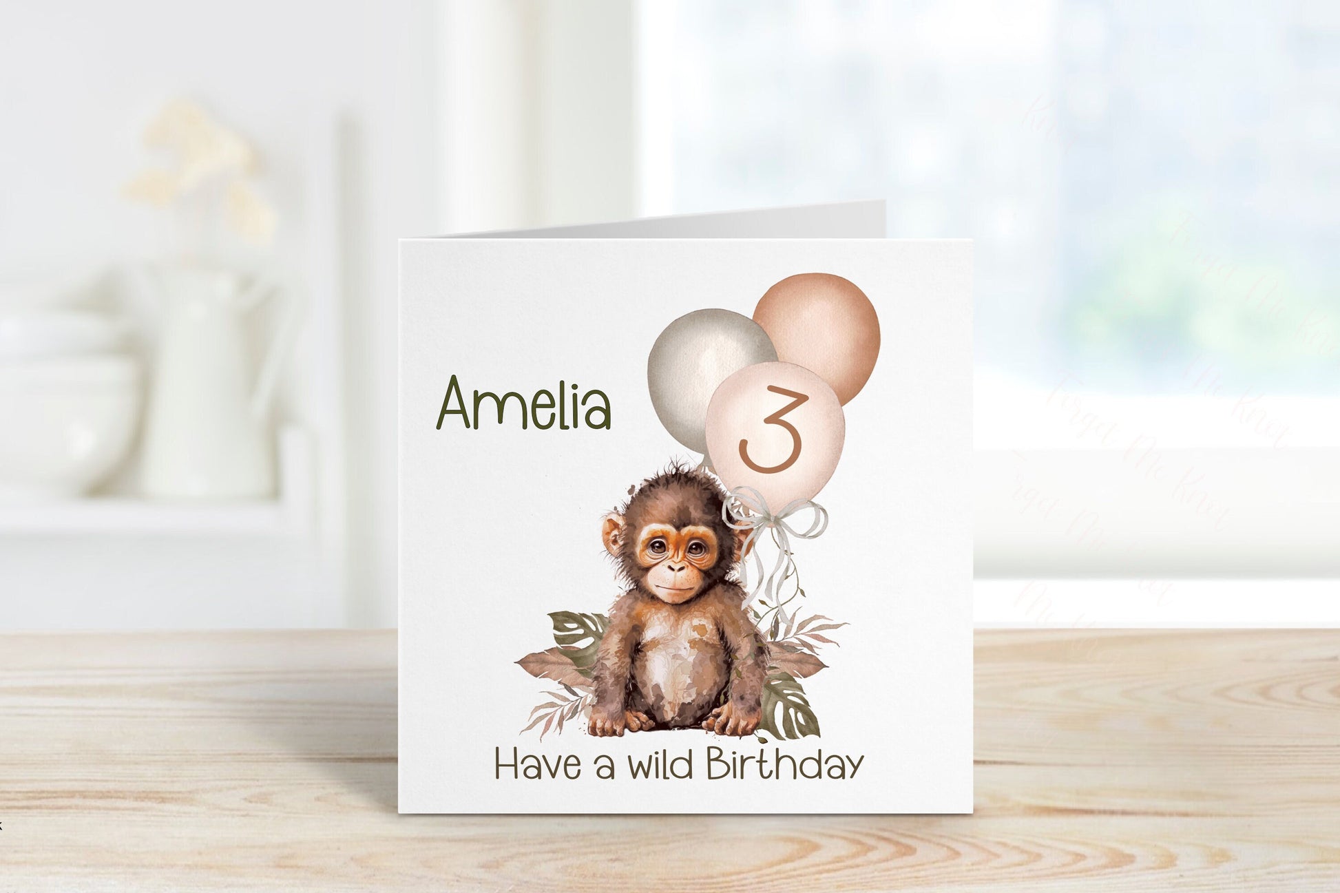 Personalised 3rd Birthday Card, 3rd Birthday Card For Girls Or Boys, Personalised Wild Birthday Safari Jungle Card, Lion Cub Card