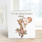 Personalised Grandson 4th Birthday Card, 4th Birthday Card For Girls Or Boys, Personalised Wild Birthday Safari Jungle Card, Giraffe Card