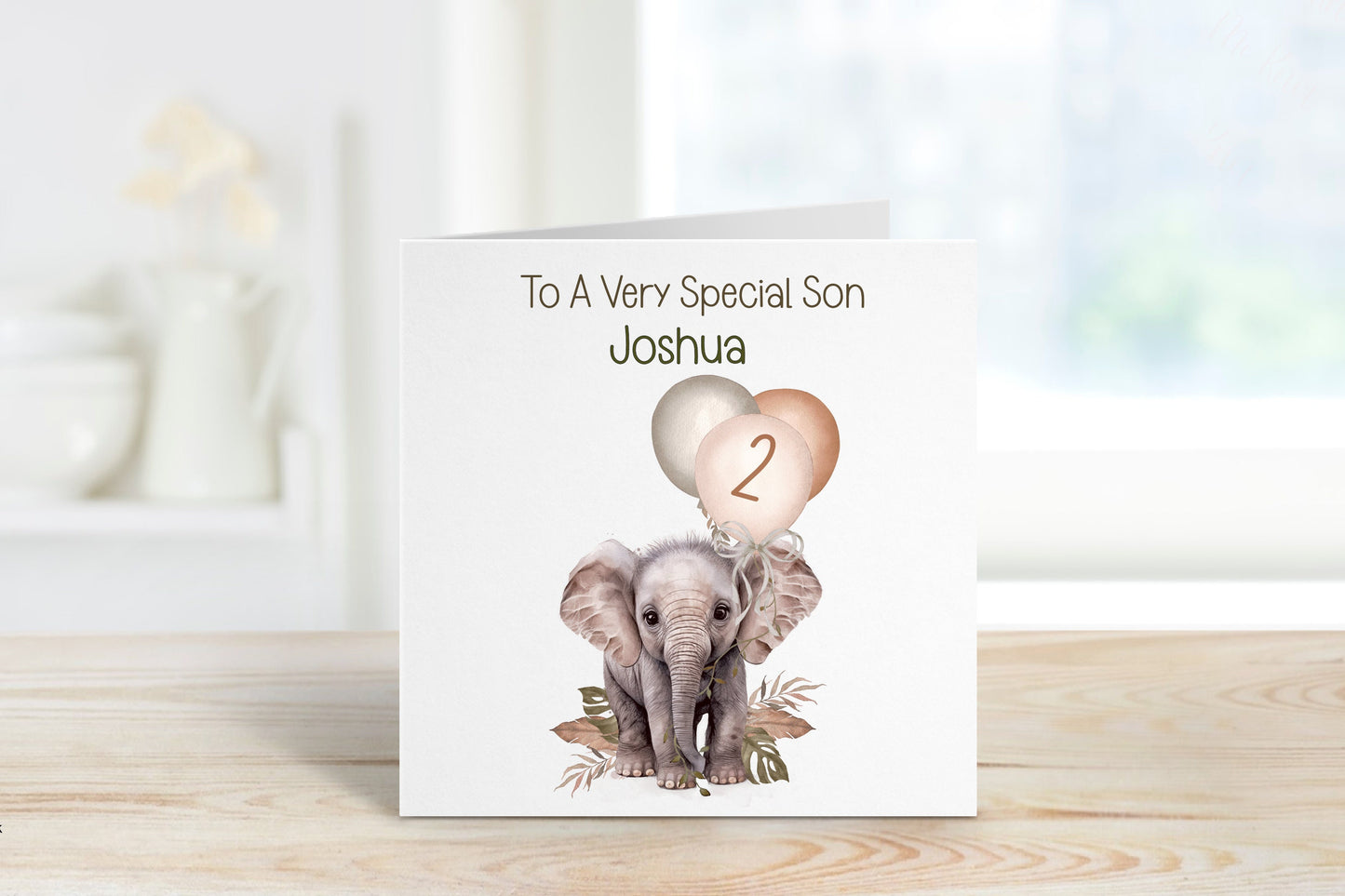 Personalised Son 2nd Birthday Card, 2nd Birthday Card For Girls Or Boys, Personalised Wild Birthday Safari Jungle Card, Giraffe Card