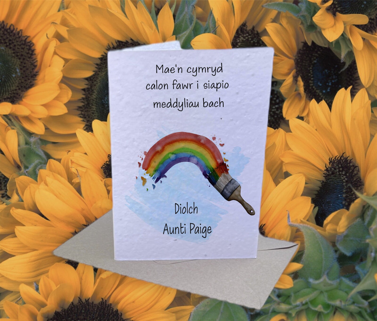 Personalised Welsh Teacher Thank You Card, Plantable Seed Card Gift, Personalised Card For Teacher, Teacher Gifts