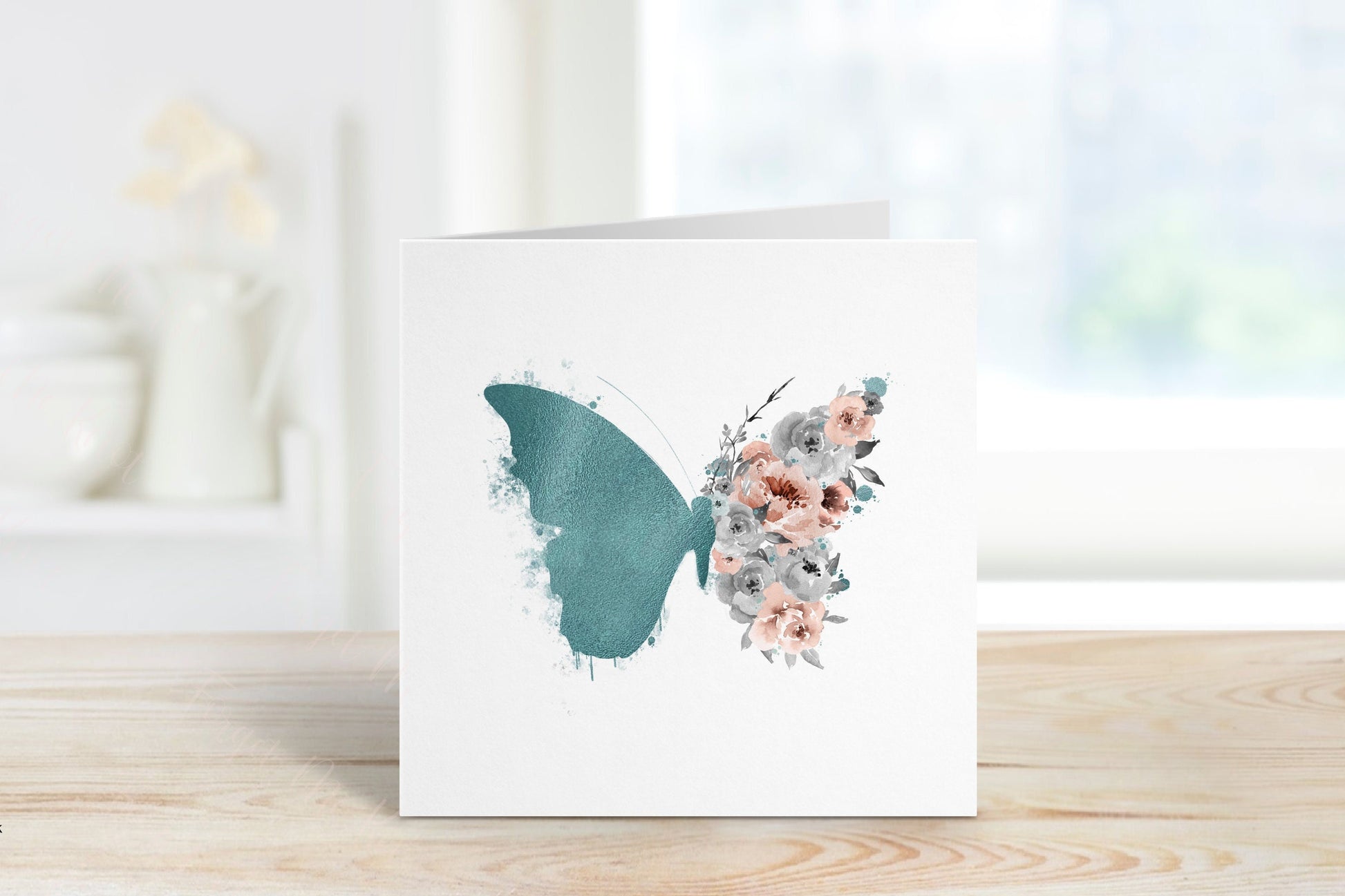 Blank Card, Picture Only Card, Butterfly Card, Blank Greeting Card,
