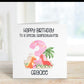 Personalised Granddaughter Birthday Card, Dino Theme Birthday Card, Any Age, 1st, 2nd, 3rd, 4th, 5th, 6th Birthday Card