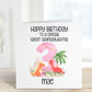 Personalised Great Granddaughter Birthday Card, Dino Theme Birthday Card, Any Age, 1st, 2nd, 3rd, 4th, 5th, 6th Birthday Card