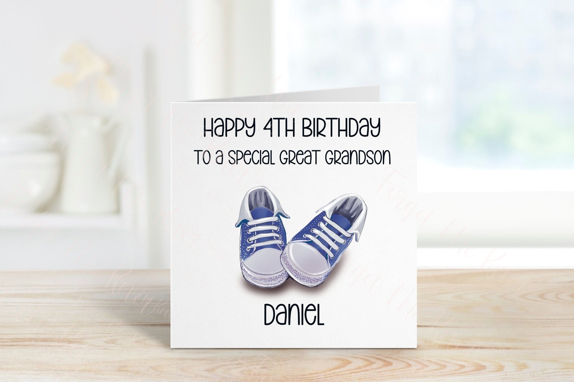 Personalised Great Nephew Birthday, Trainer Design Birthday Card, Any Age, 1st, 2nd, 3rd, 4th, 5th, 6th Great Nephew Birthday Card