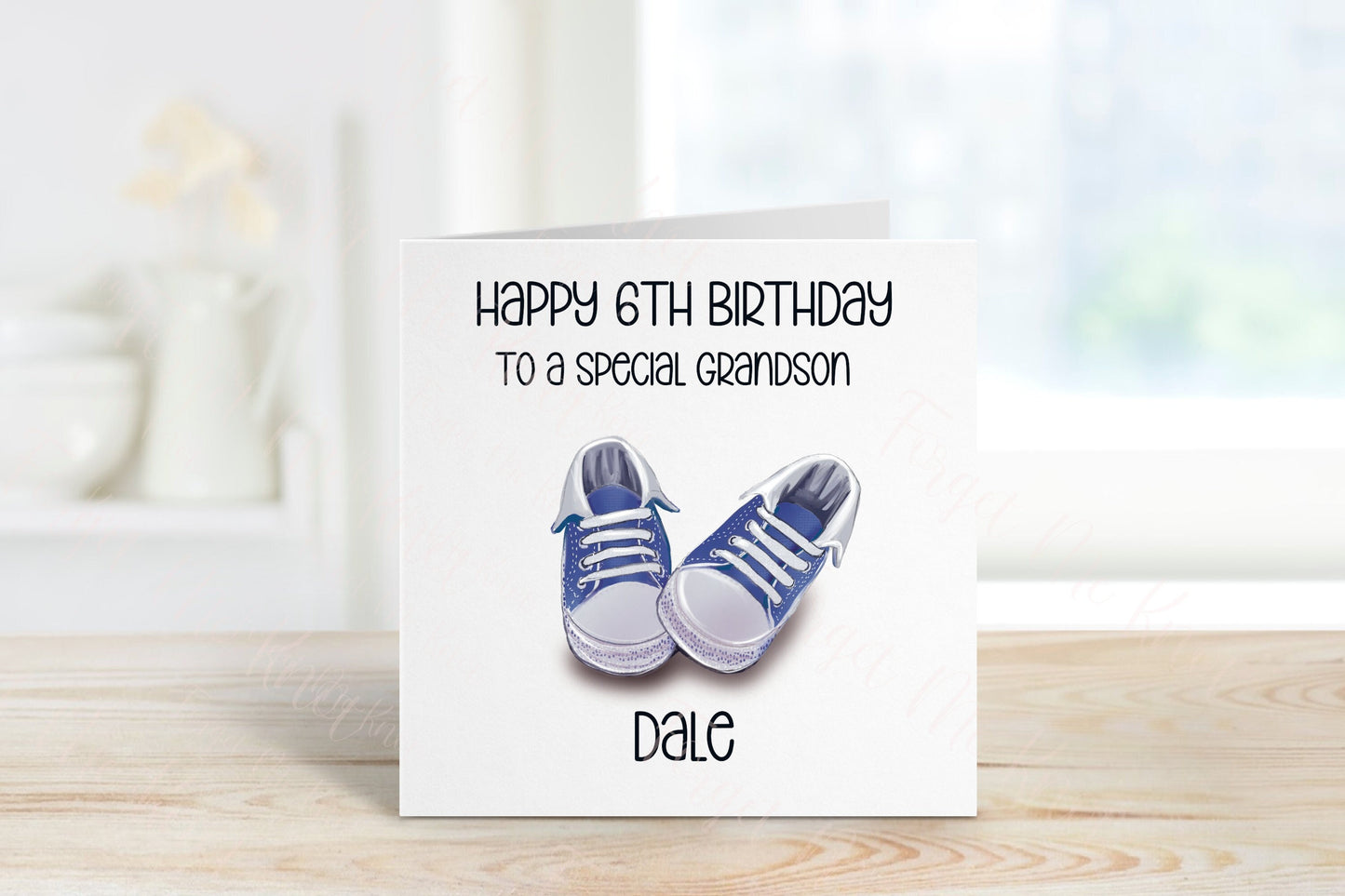 Personalised Great Grandson Birthday, Trainer Design Birthday Card, Any Age, 1st, 2nd, 3rd, 4th, 5th, 6th Great Grandson Birthday Card