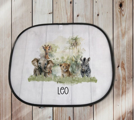 Car Sun Shade, Personalised Car Sun Shade, Baby On Board Sign, Sun Shade For Car, Safari Car Shade