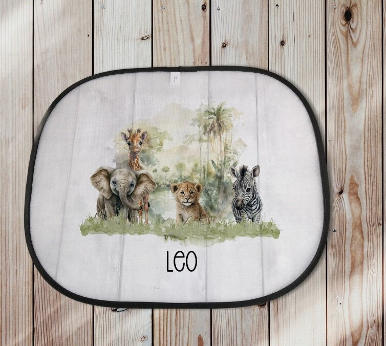 Car Sun Shade, Personalised Car Sun Shade, Baby On Board Sign, Sun Shade For Car, Safari Car Shade