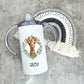 Personalised Giraffe Safari Sippy Cup, Kids Sippy Cup, Double Handled Beaker For Kids