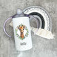 Personalised Safari Sippy Cup, Kids Sippy Cup, Double Handled Beaker For Kids