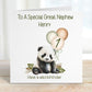 Great Grandson 1st Birthday Card, 1st Birthday Card For Great Grandson, Personalised Great Grandson 1st Birthday Card, Safari Panda Design