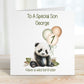 Great Grandson 1st Birthday Card, 1st Birthday Card For Great Grandson, Personalised Great Grandson 1st Birthday Card, Safari Panda Design