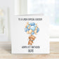 Personalised Nephew Birthday Card, Bear And Balloons Card, Any Age, 1st, 2nd, 3rd, 4th, Nephew 1st Birthday Card