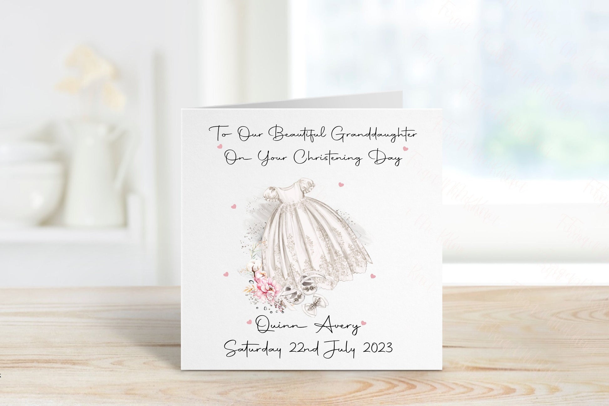 Personalised Christening Card, Christening Card For Girls, Christening Card For Granddaughter, Christening Card For Daughter