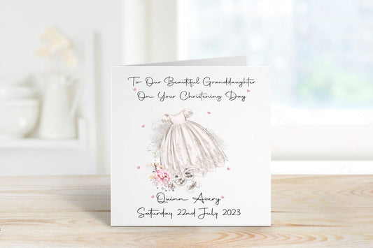Personalised Christening Card, Christening Card For Girls, Christening Card For Granddaughter, Christening Card For Daughter