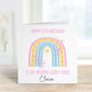 Niece 10th Birthday Card, Personalised Birthday Card For Her, Any Age, 1st, 2nd, 3rd, 4th, Niece Birthday Card, Rainbow Card
