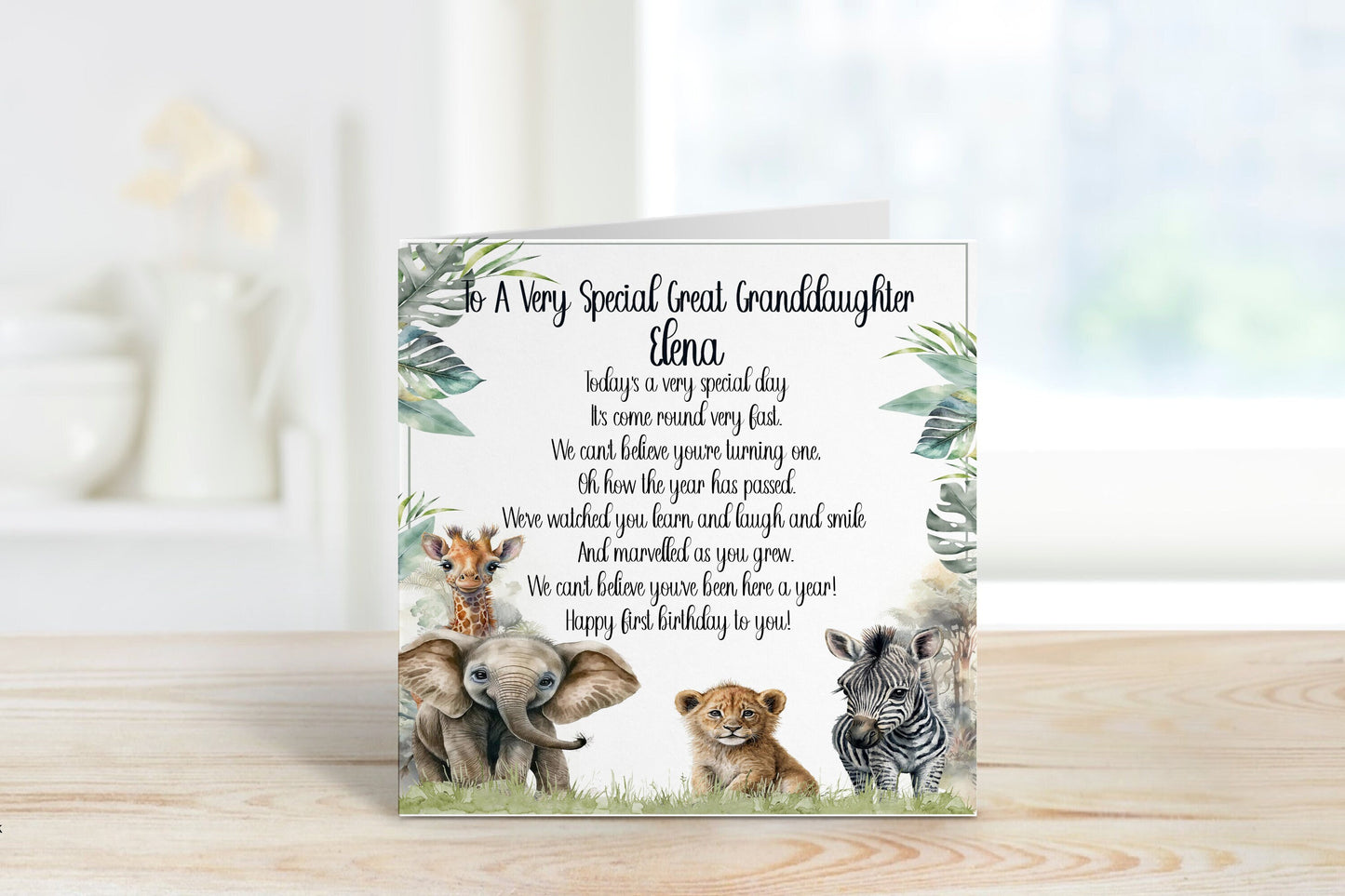 Great Granddaughter 1st Birthday Card, 1st Birthday Card For Great Granddaughter, Personalised Great Granddaughter 1st Birthday Card