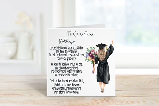 Niece Graduation Card, Personalised Graduation Card For Her, Graduation Card For Niece