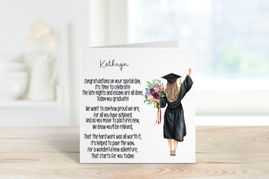 Graduation Card, Personalised Graduation Card For Her, Graduation Card For Girl