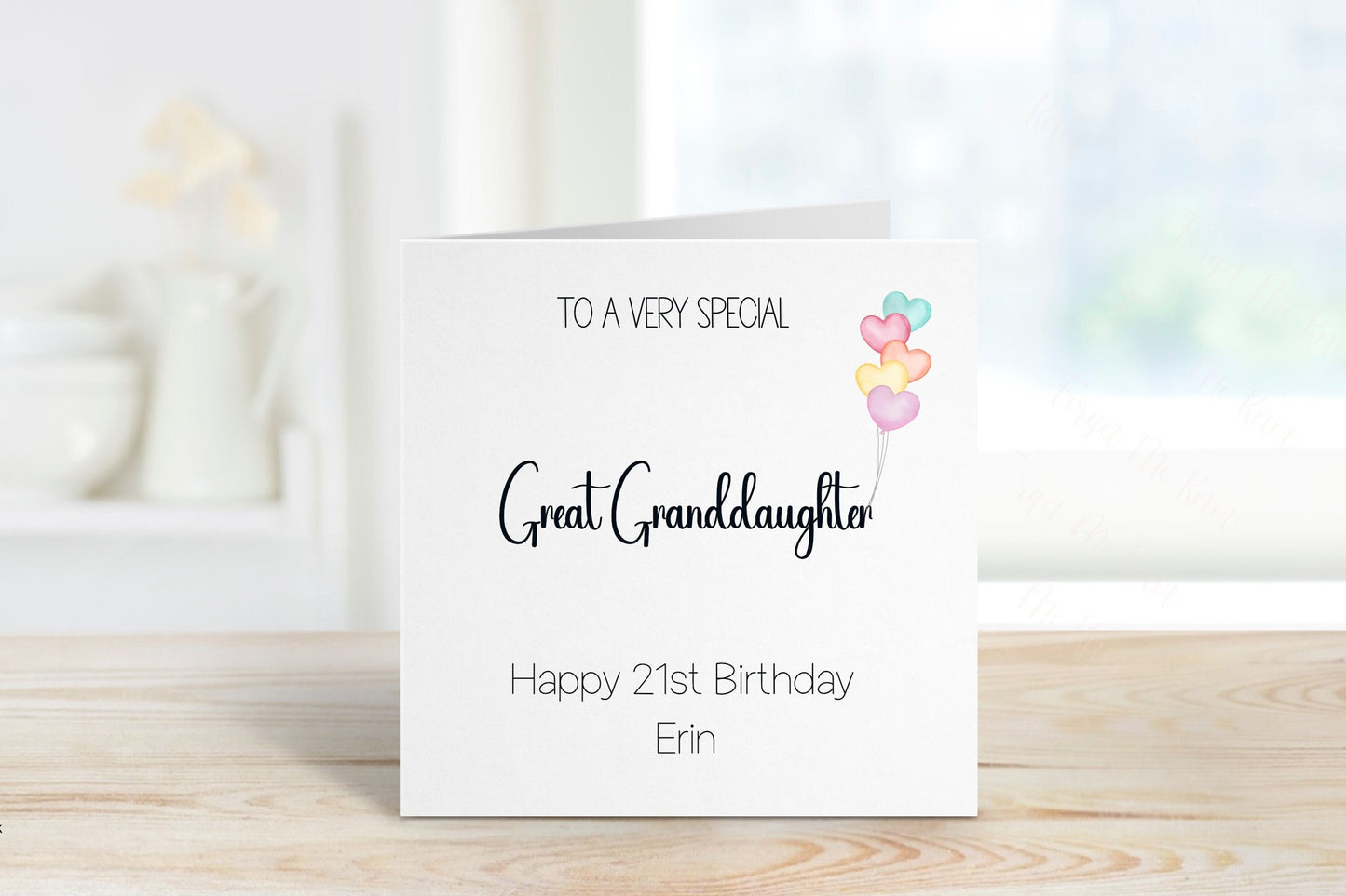 Personalised Great Granddaughter 21st Birthday Card, Card For Great Granddaughter 21st Birthday