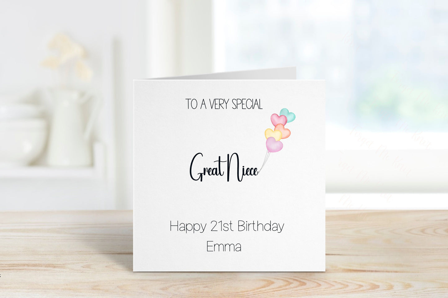 Personalised Great Niece 21st Birthday Card, Card For Great Niece 21st Birthday
