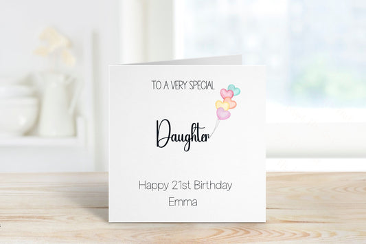 Personalised Daughter 21st Birthday Card, Card For Daughter 21st Birthday